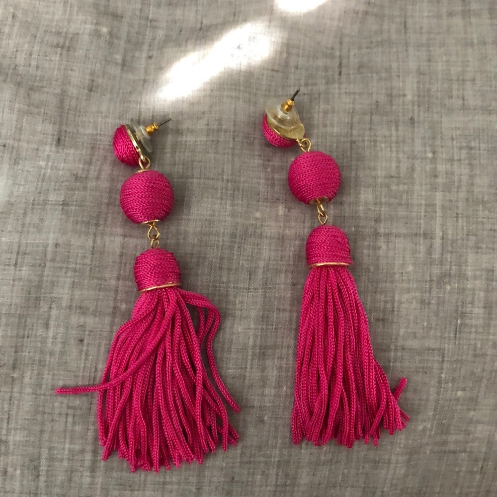 Pink Tassel Earrings